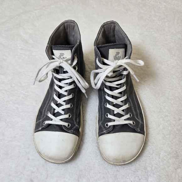 Groundies Barefoot High Top Sneakers US 8 EU 39 Lace Up Shoes Gray - Picture 2 of 8